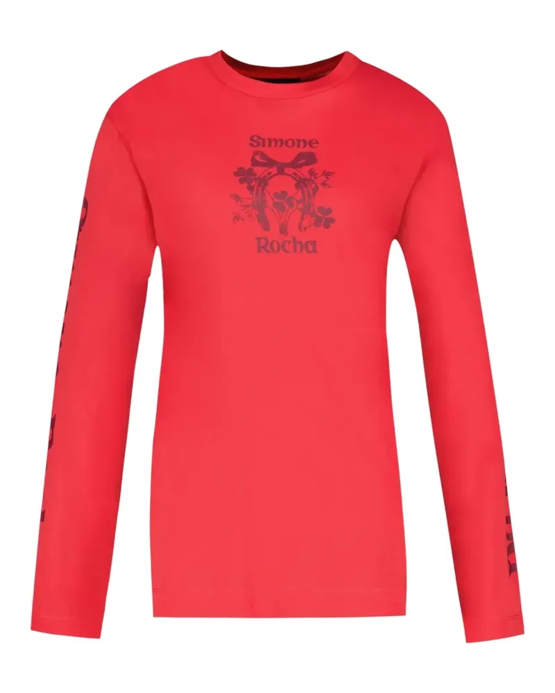 Simone Rocha Coming Up Roses Langarmshirt - Rot Rot