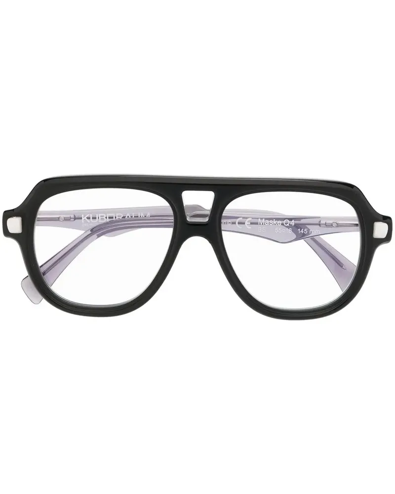 KUBORAUM Q4 Pilotenbrille - Schwarz Schwarz
