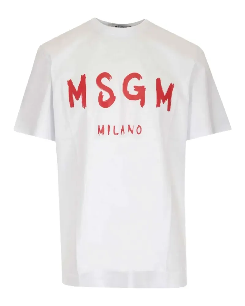 MSGM Milano T-Shirt mit Grafik - Weiß Weiß