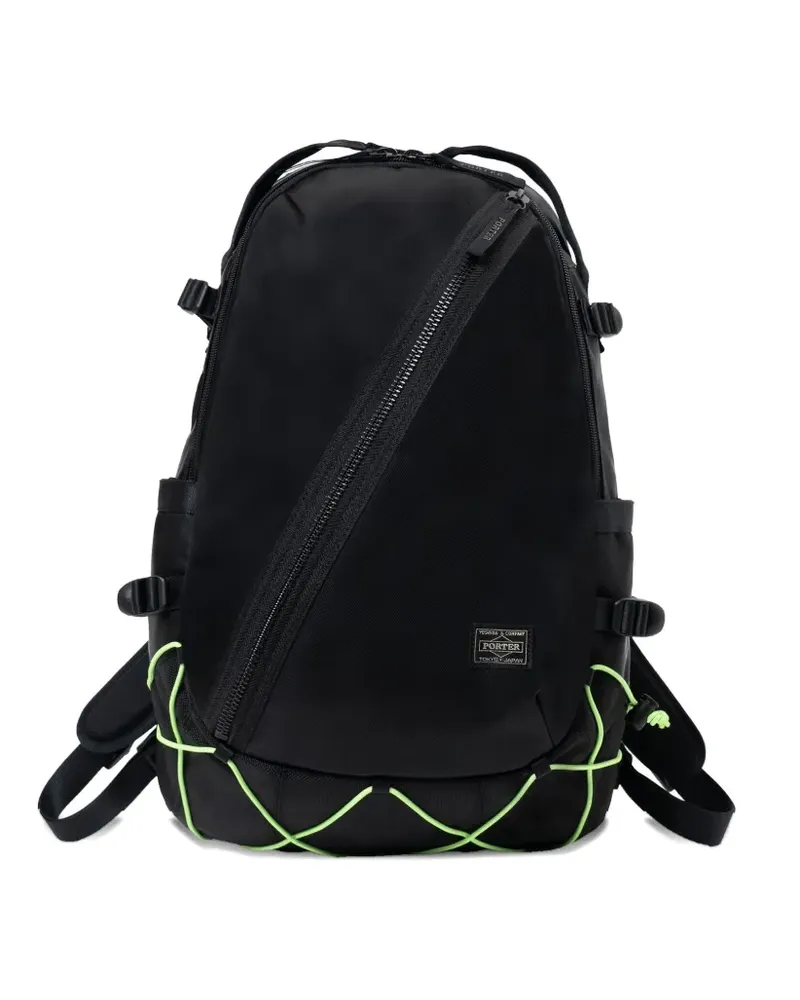 PORTER-YOSHIDA & CO Things Rucksack mit diagonalem Reißverschluss - Schwarz Schwarz