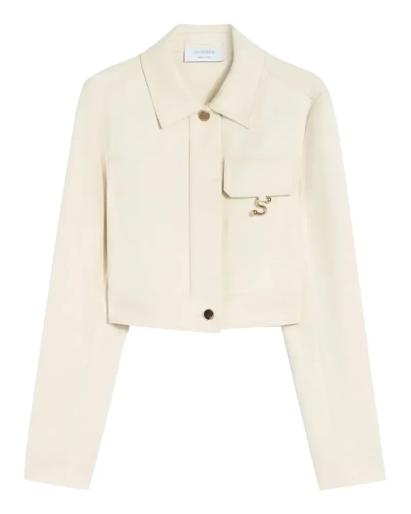 SPORTMAX buttom-up cropped jacket - Nude Nude