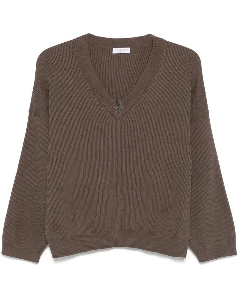 Brunello Cucinelli Gerippter Pullover - Braun Braun