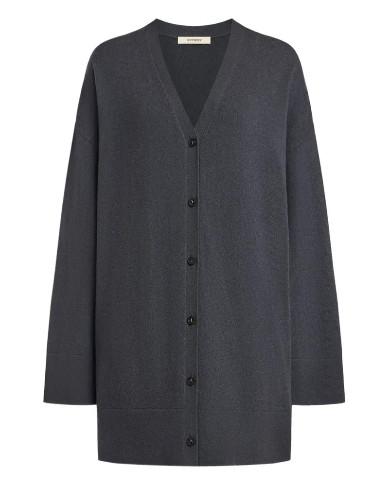 12 STOREEZ Geknöpfter Cardigan - Grau Grau