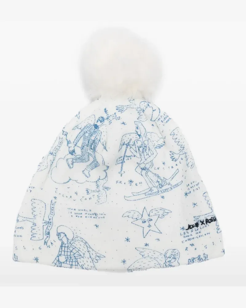 Rossignol pompom-detail printed beanie - Weiß Weiß