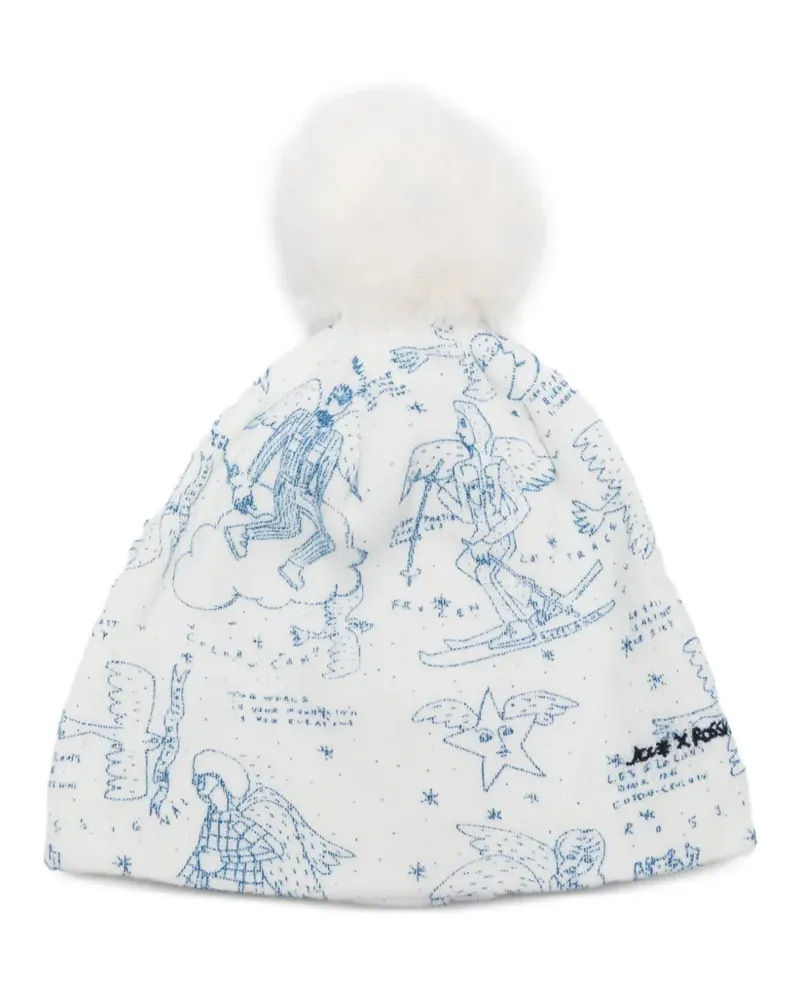Rossignol pompom-detail printed beanie - Weiß Weiß