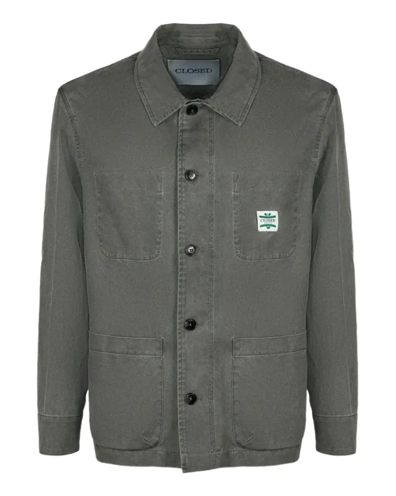 Closed logo-patch multi-pocket SHIRT jacket - Grün Grün