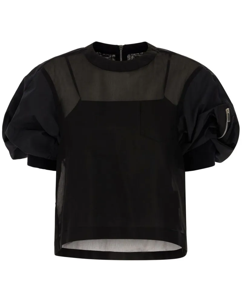 Sacai Bluse aus Baumwollgemisch - Schwarz Schwarz