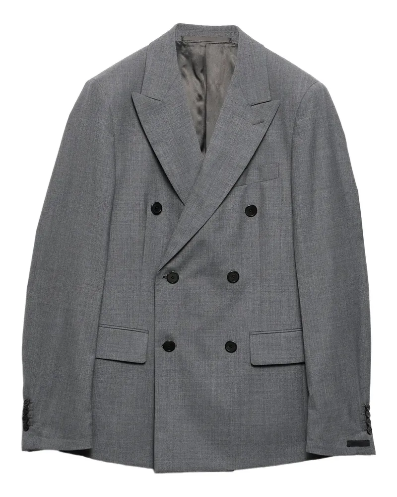Prada Doppelreihiges Sakko mit steigendem Revers - Grau Grau