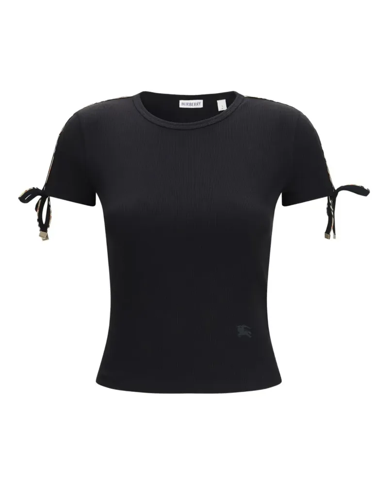 Burberry lace-detail cotton T-shirt - Schwarz Schwarz