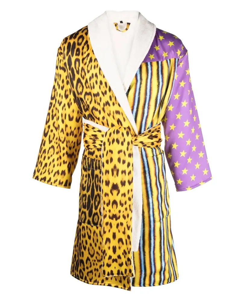 Roberto Cavalli Morgenmantel mit Leoparden-Print - Violett Violett