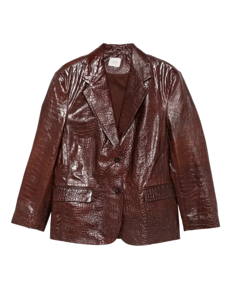 ALYSI croc-effect oversized blazer - Braun Braun