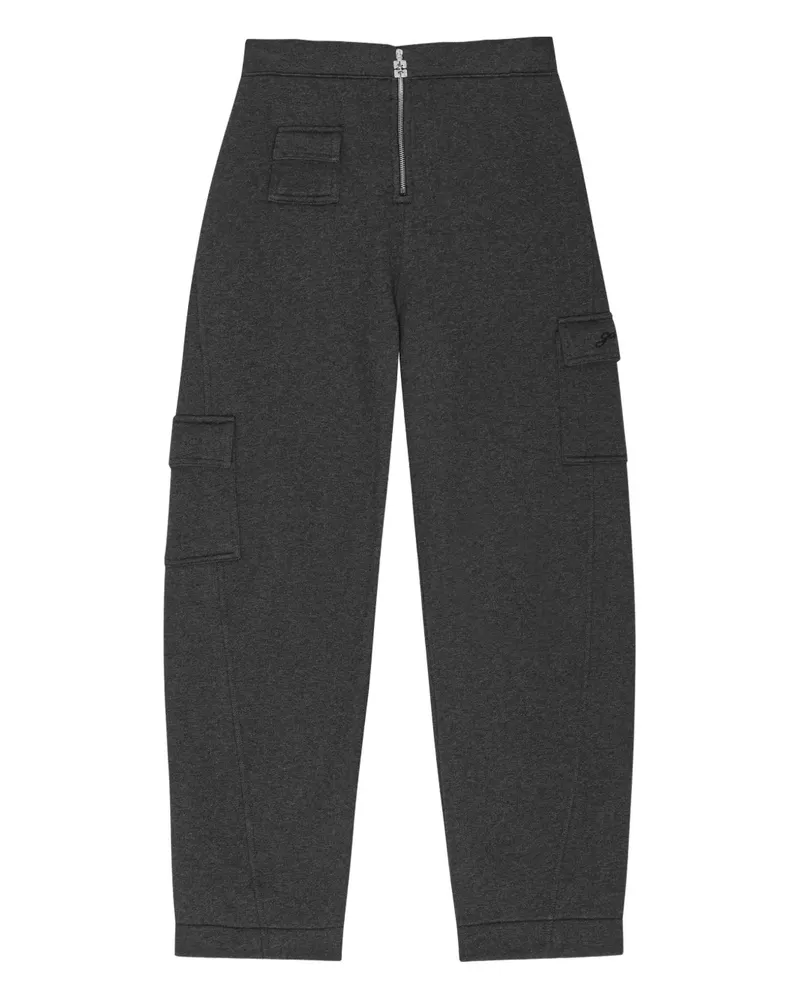 Ganni cargo-pockets zip-fly straight trousers - Grau Grau