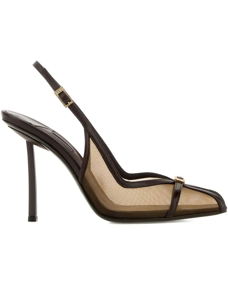 Le Silla Vittoria Slingback-Pumps aus Mesh - Braun Braun
