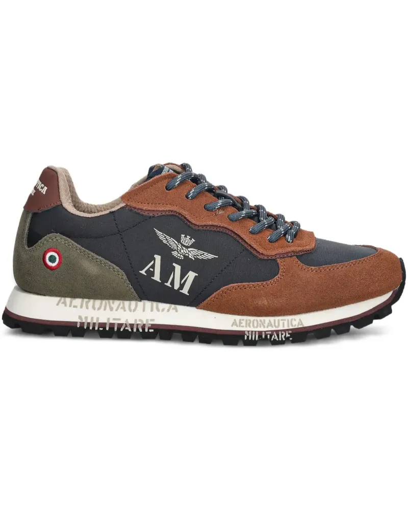 Aeronautica Militare logo-print lace-up sneakers - Blau Blau