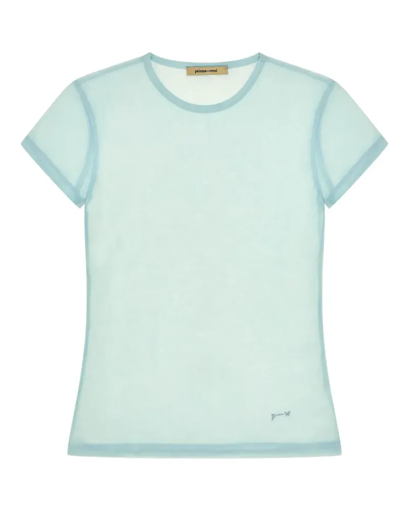Paloma Wool No 3026 Oma T-Shirt mit Logo-Stickerei - Blau Blau