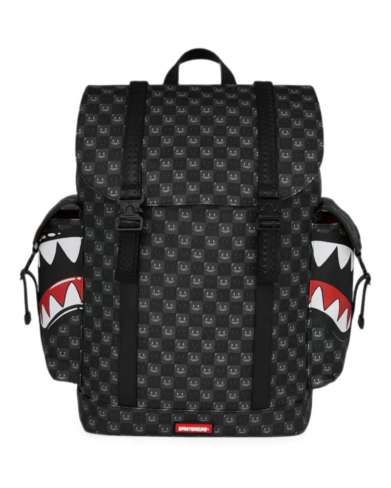 Sprayground Karierter Sharks in Paris Monte Carlo Rucksack - Schwarz Schwarz