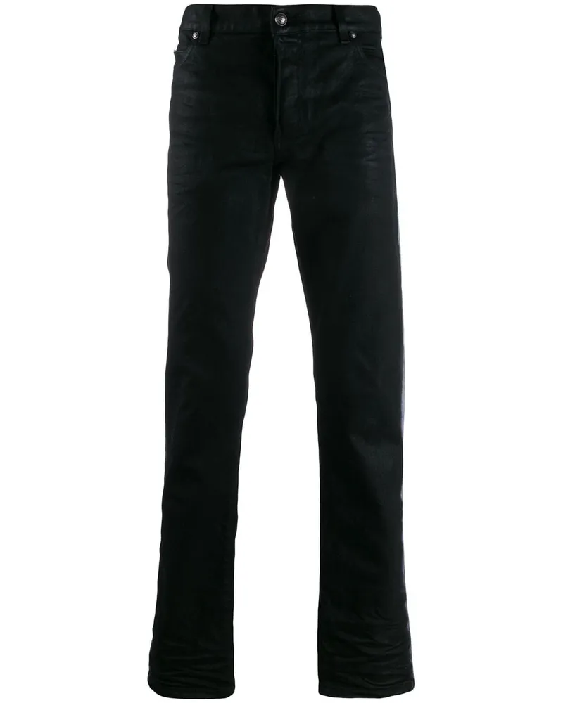 Balmain Jeans mit Spray-Streifen - Schwarz Schwarz