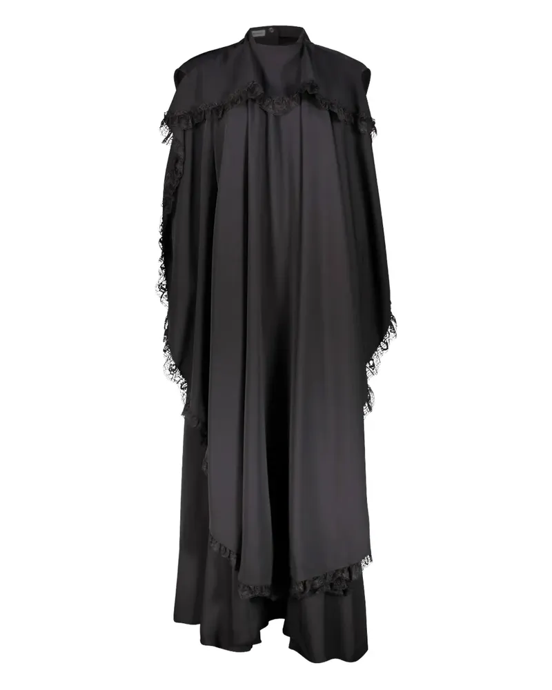 Balenciaga Maxikleid mit Spitzeneinsätzen - Schwarz Schwarz