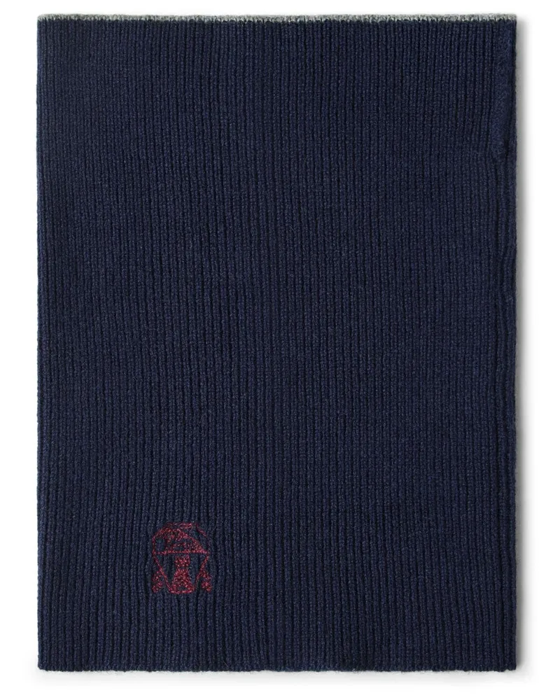Brunello Cucinelli Bestickter Rundschal aus Kaschmir - Blau Blau