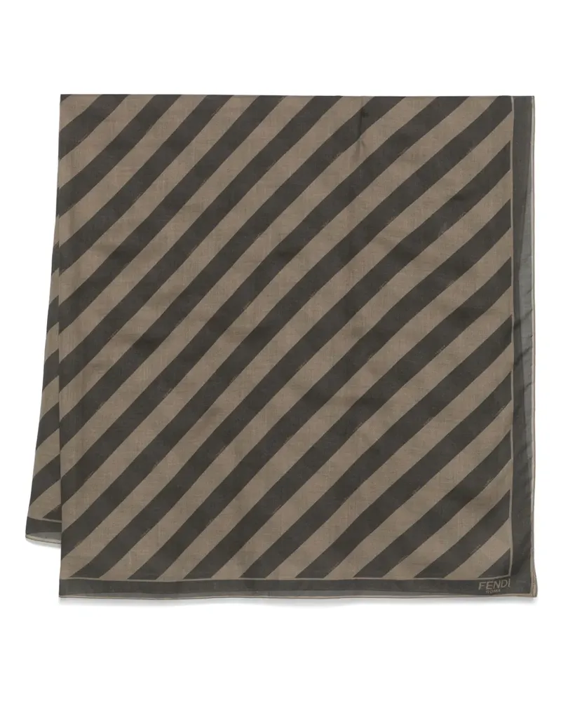 Fendi Gestreifter Schal - Braun Braun