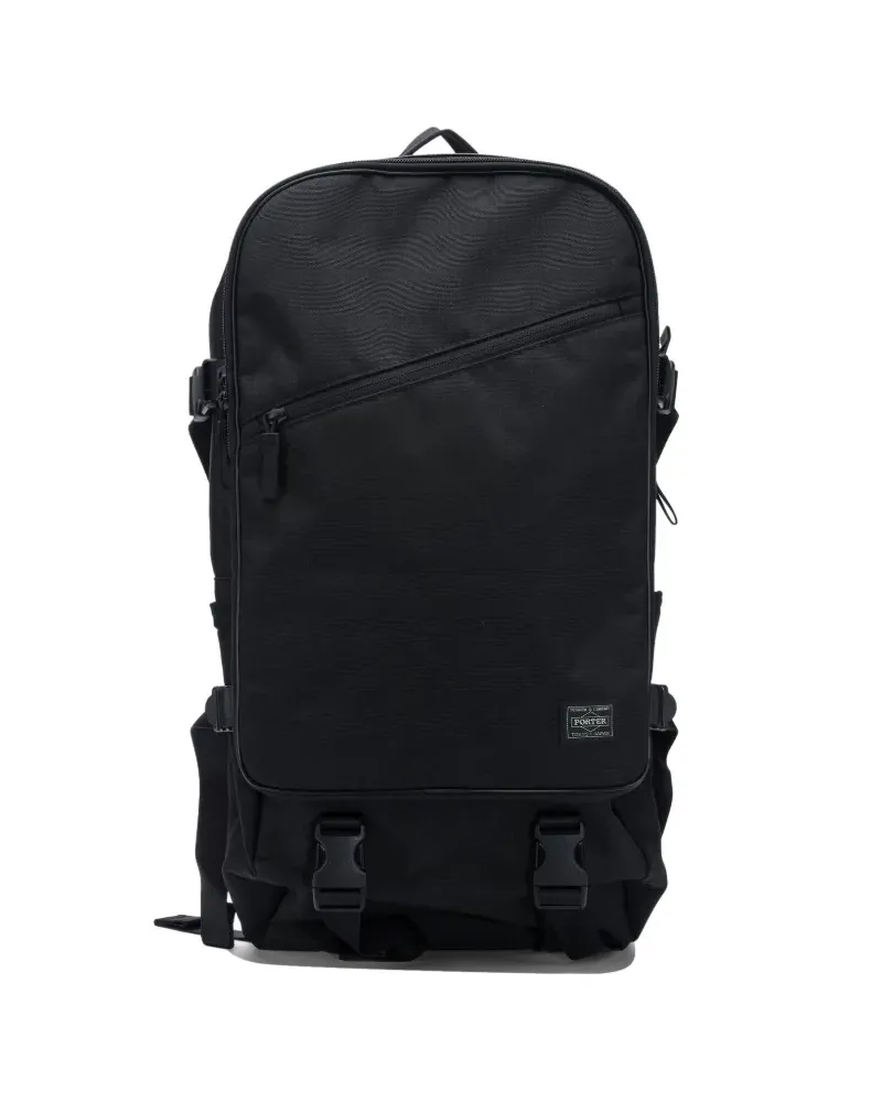 PORTER-YOSHIDA & CO zip buckle backpack - Schwarz Schwarz