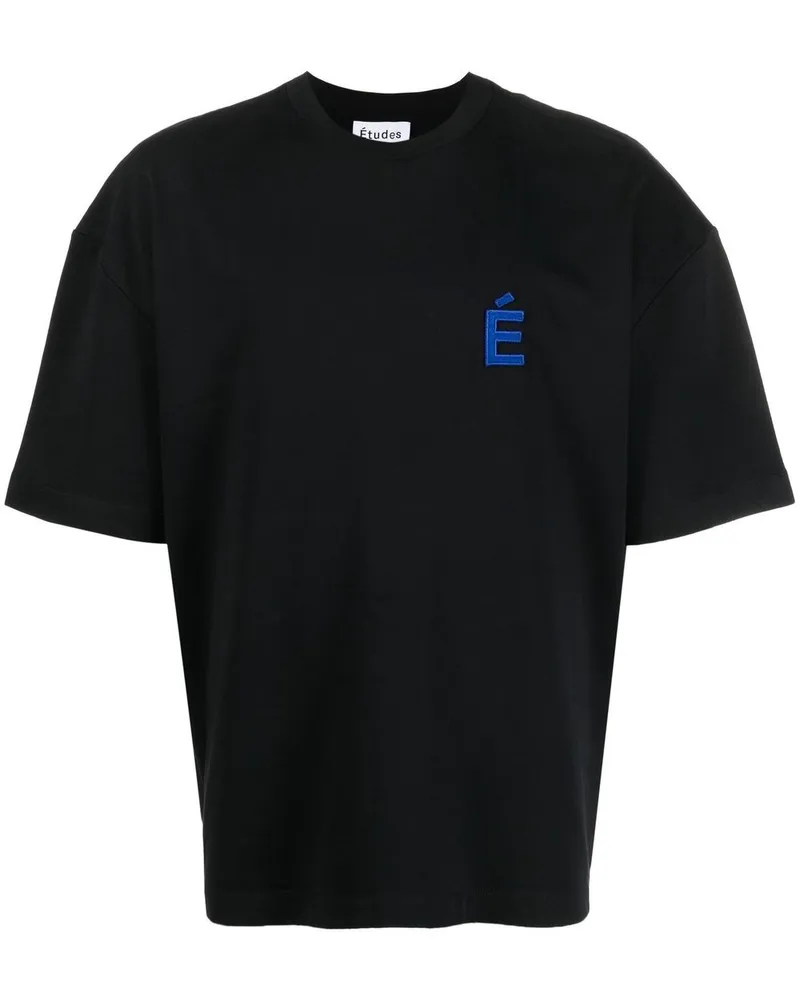 Études Studio T-Shirt mit Logo-Print Schwarz