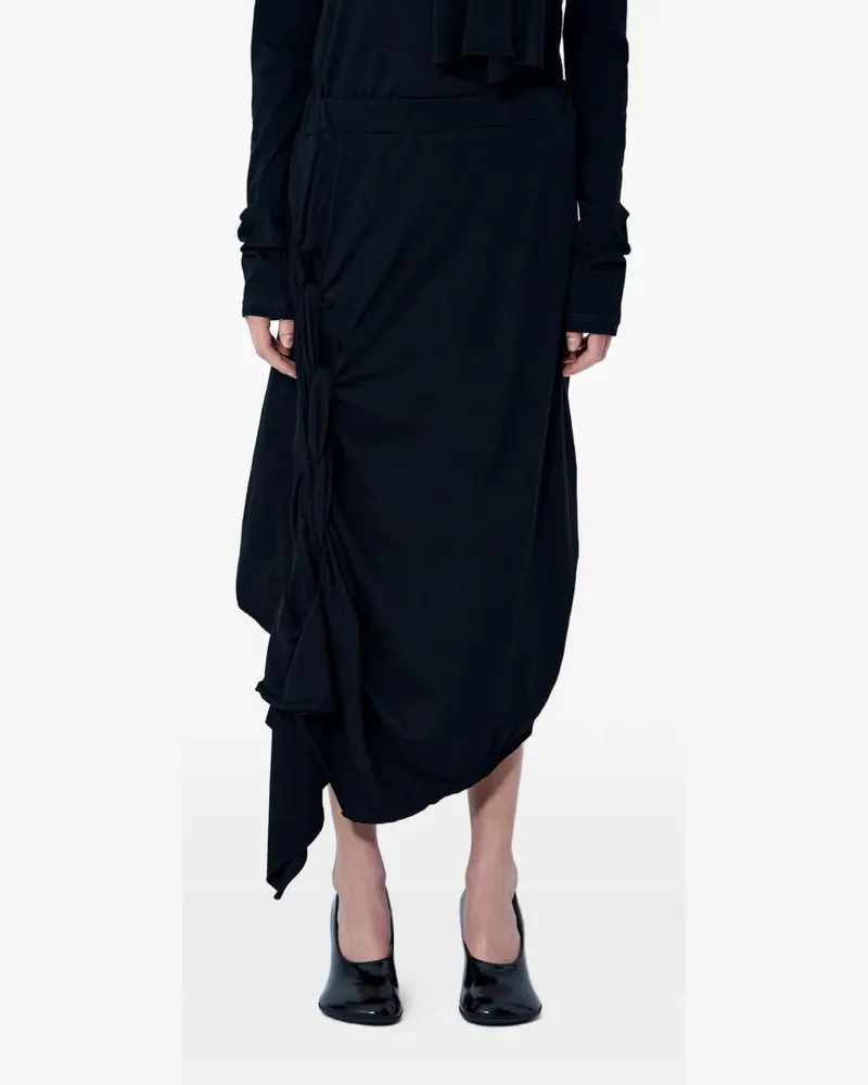 Yohji Yamamoto asymmetric draped skirt - Schwarz Schwarz