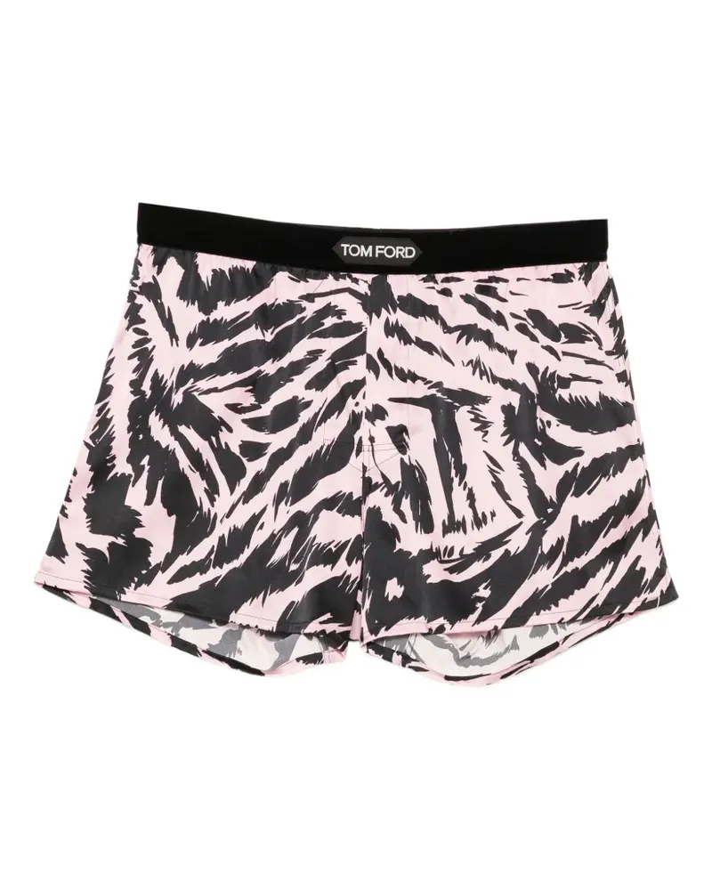 Tom Ford tiger-print logo-patch boxers - Rosa Rosa