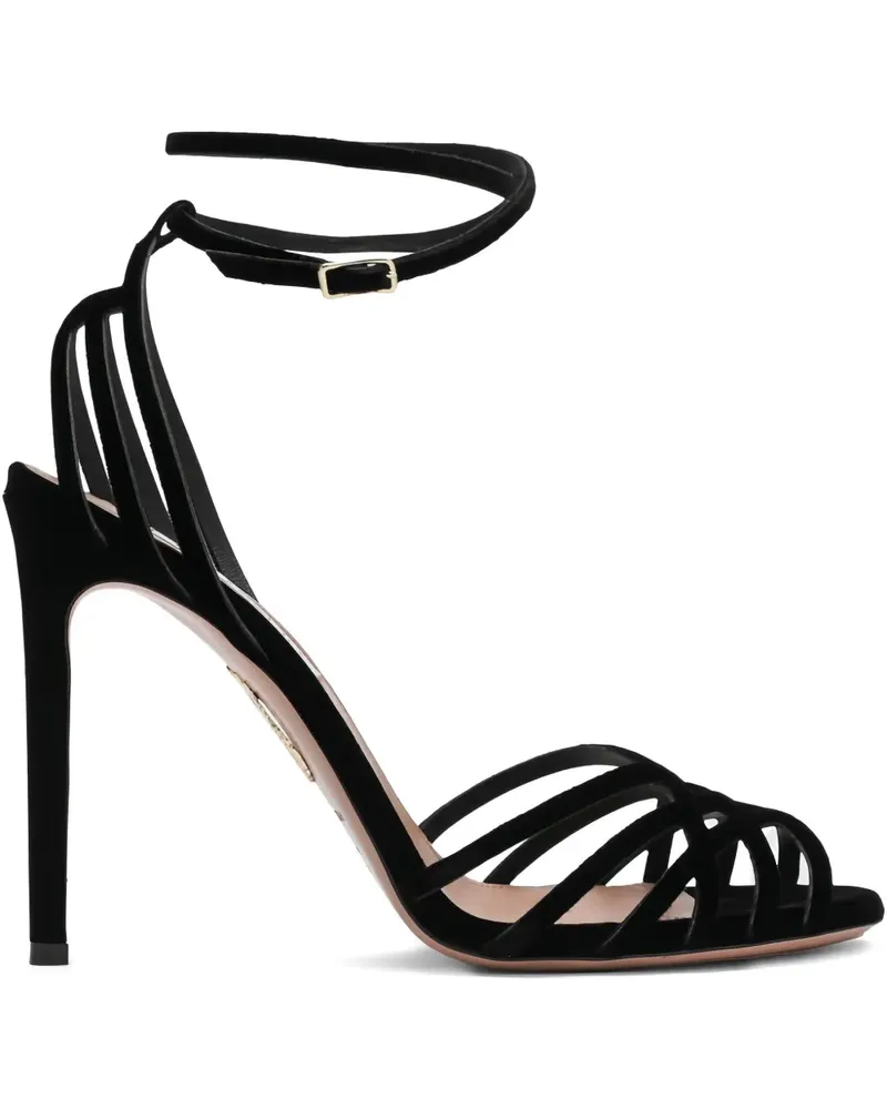 Aquazzura Wild Dream Sandalen aus Samt 105mm - Schwarz Schwarz