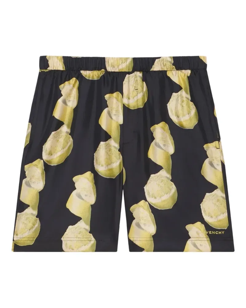 Givenchy elasticated-waist fruit-print shorts - Schwarz Schwarz