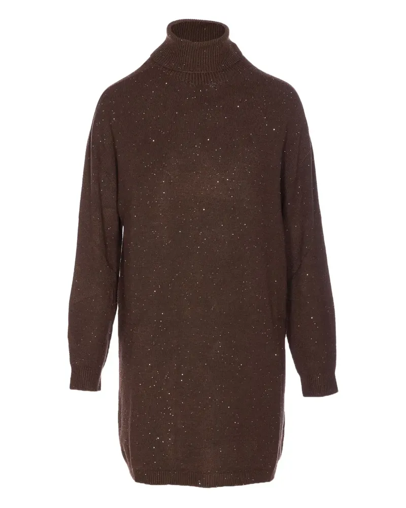Liu Jo Paillettenkleid mit Rollkragen - Braun Braun
