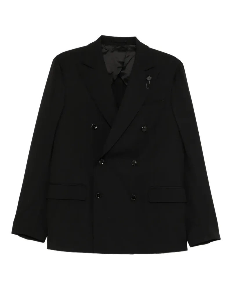 LARDINI double-breasted peak-lapel suit - Schwarz Schwarz