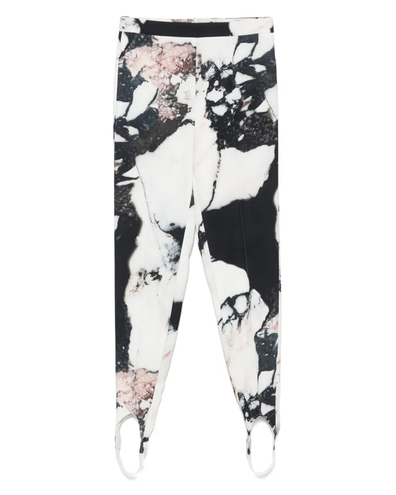 Roberto Cavalli Hose mit Marmor-Print - Weiß Weiß