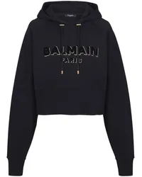 Balmain Hoodie mit Logo-Print Schwarz