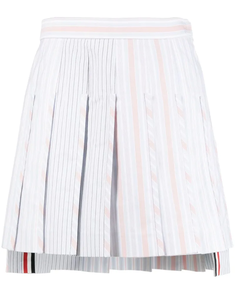 Thom Browne Gestreifter Minirock - Weiß Weiß