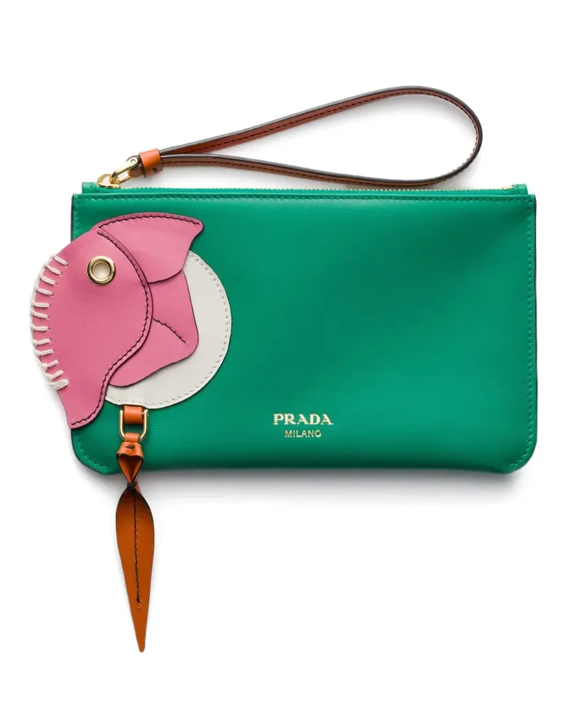 Prada leather zipper pouch - Grün Grün