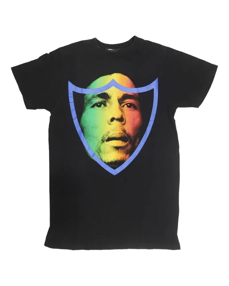 HTC Hollywood Trading Company Bob Marley Face graphic-print T-shirt - Schwarz Schwarz