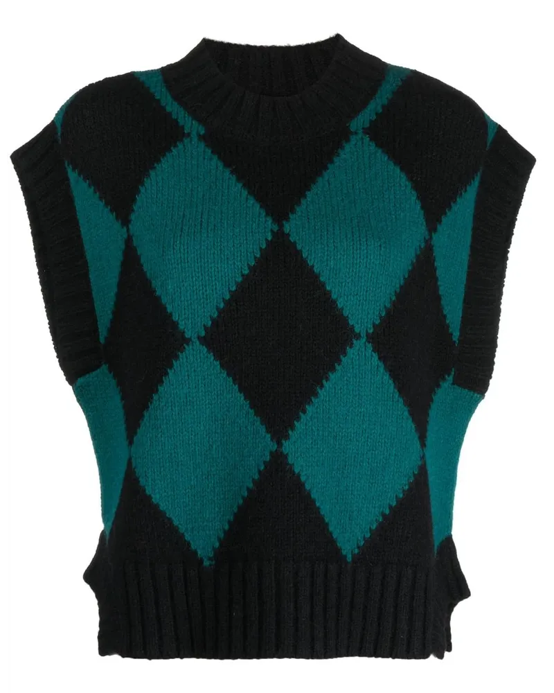 La DoubleJ Pullunder mit Argyle-Muster - Schwarz Schwarz