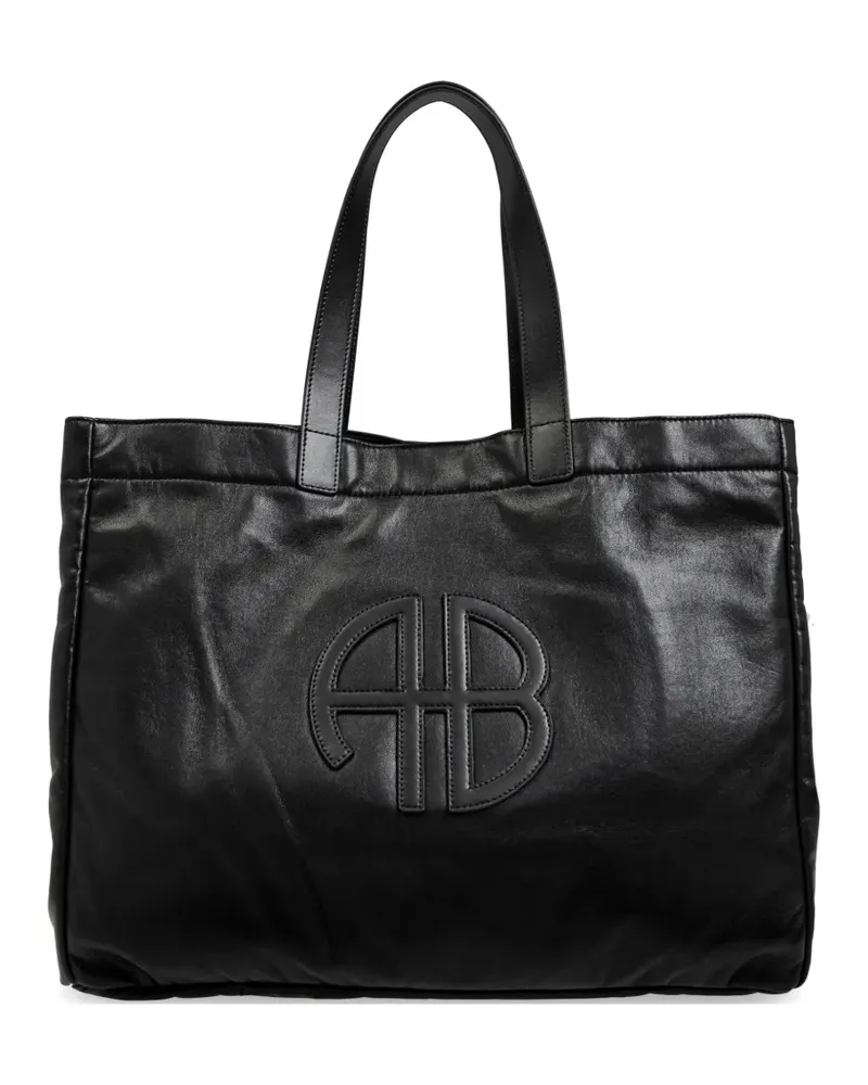 Anine Bing logo-patch tote bag - Schwarz Schwarz