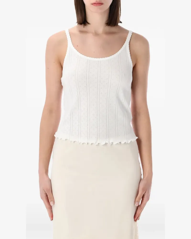 Róhe pointelle-knit scalloped-edge top - Weiß Weiß