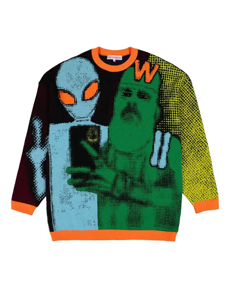 Walter van Beirendonck We Come in Peace" Pullover - Grün Grün