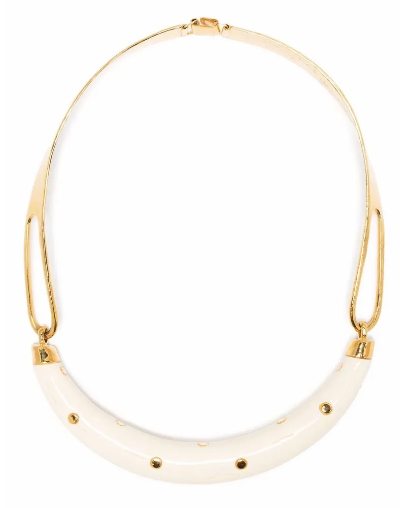 Aurélie Bidermann Caftan Moon Halskette mit Nieten - Gold Gold