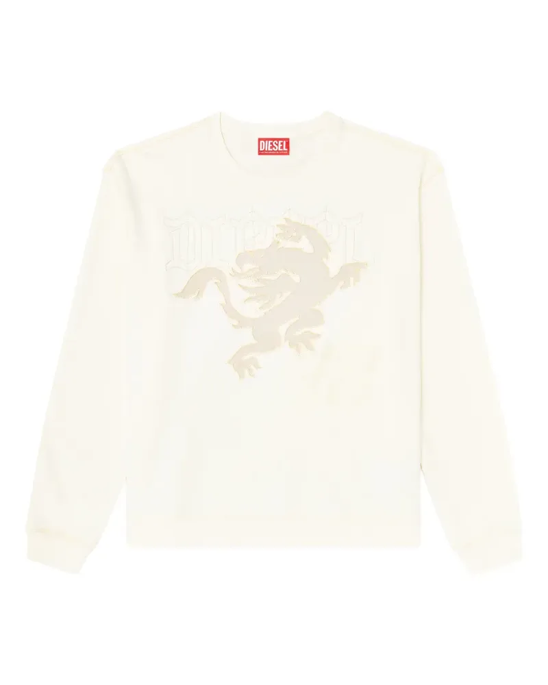 Diesel embroidered-patch graphic-print sweater - Nude Nude