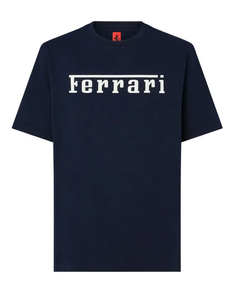 Ferrari T-Shirt mit Logo-Print - Blau Blau