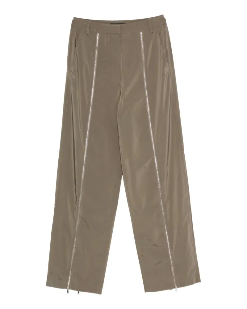tibi Straight-Leg-Hose mit Reißverschluss - Grün Grün
