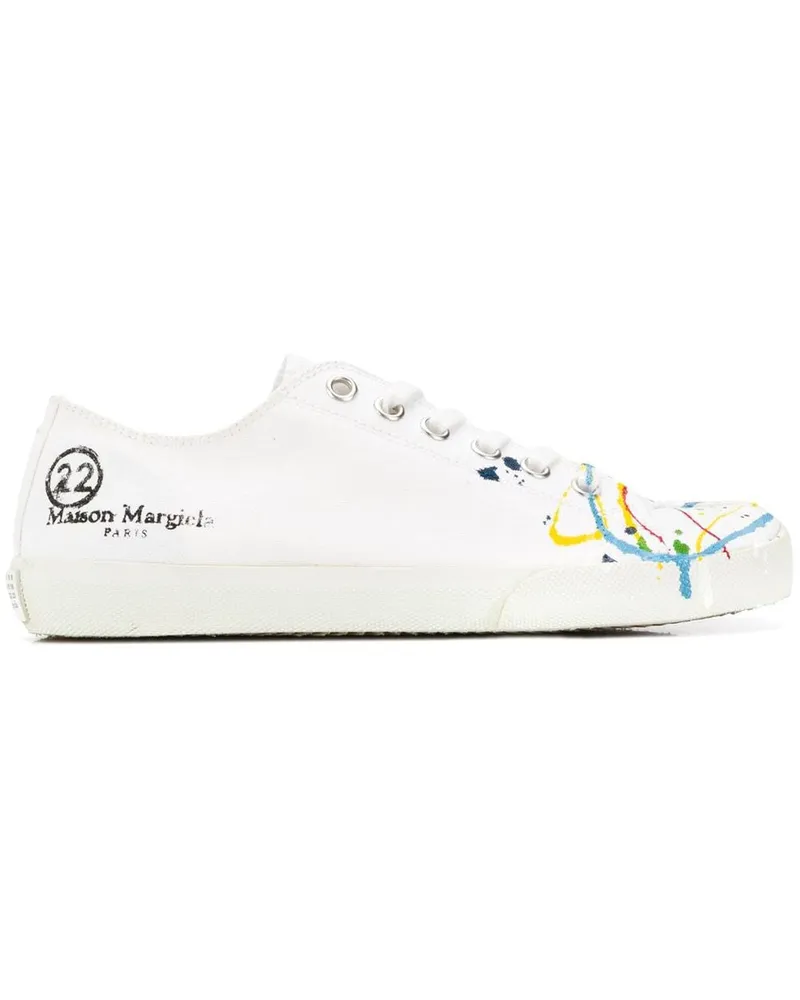 Maison Margiela Sneakers mit Farbklecksen - Weiß Weiß
