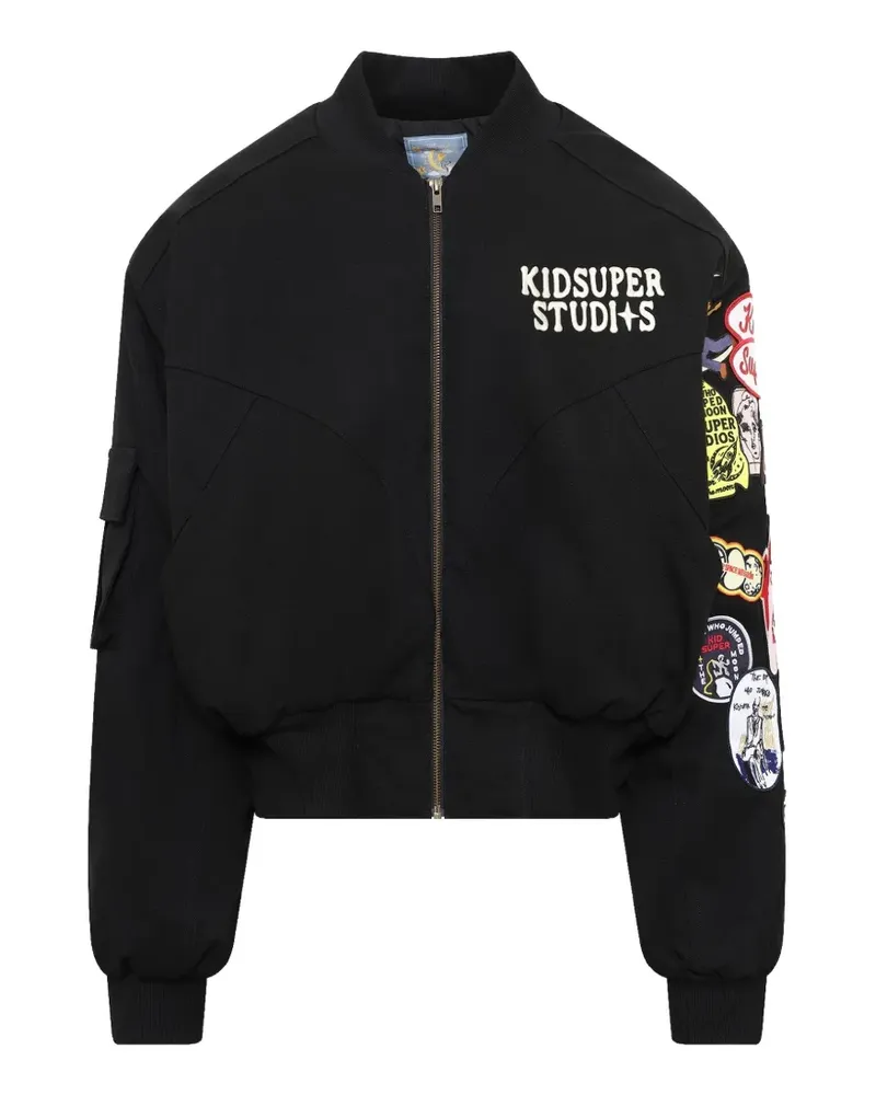 KidSuper patch-detail bomber jacket - Schwarz Schwarz