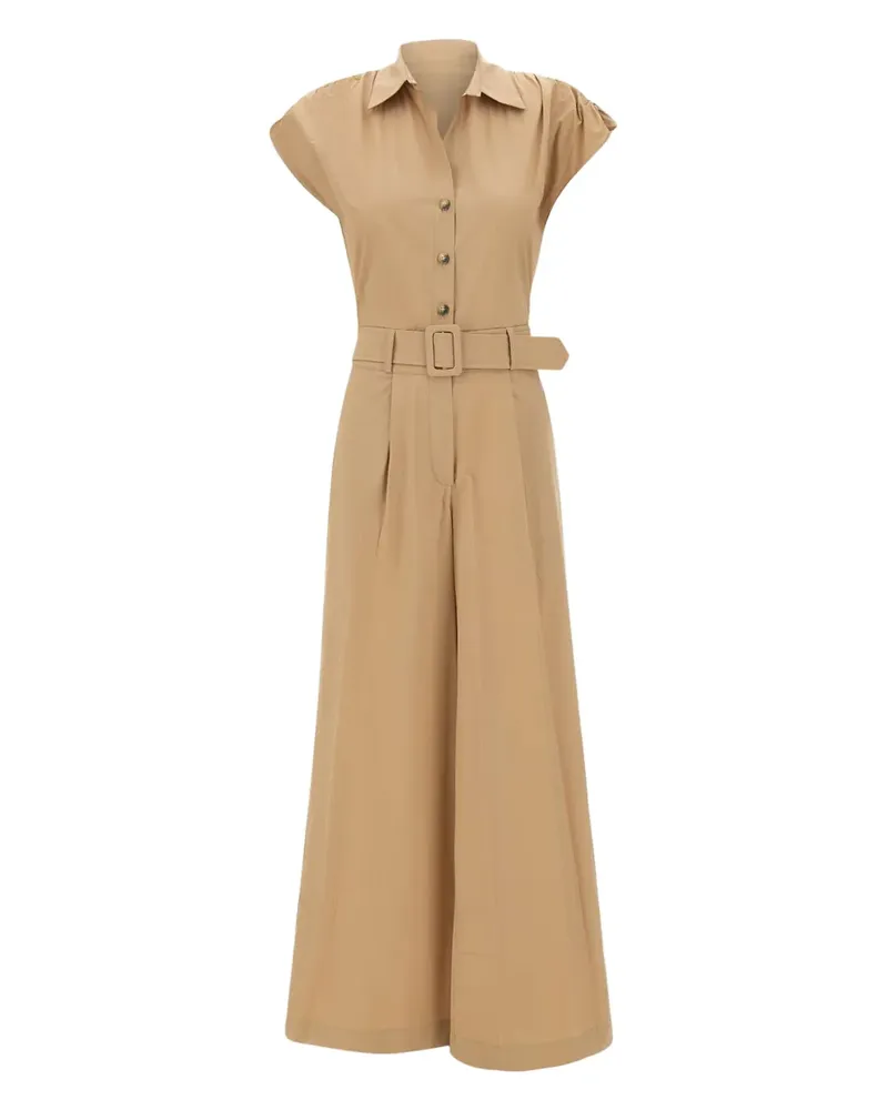 Kaos Gürtel-Jumpsuit mit Hemdkragen - Nude Nude