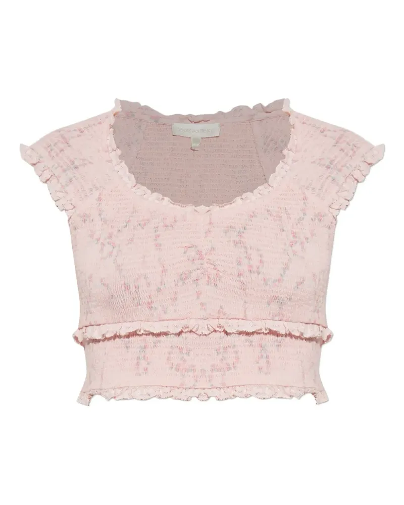 LoveShackFancy Top mit Rüschen - Rosa Rosa