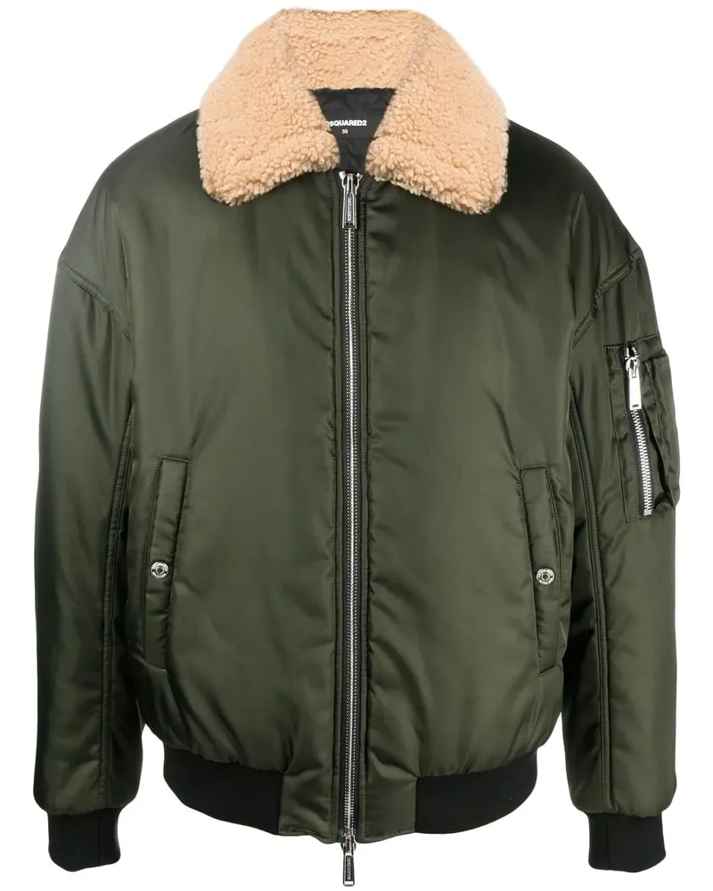 Dsquared2 Bomberjacke mit Faux Shearling - Grün Grün